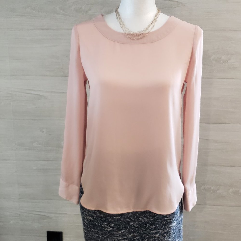 Banana Republic Pink Sheer Blousy Top (XXS)